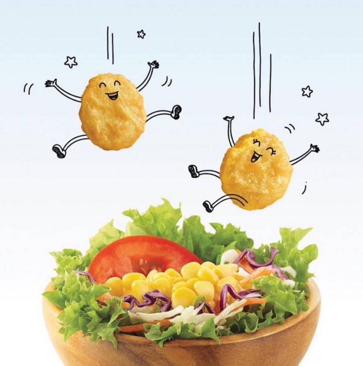 Mcdonald麦当劳食品圣诞节的创意涂鸦
