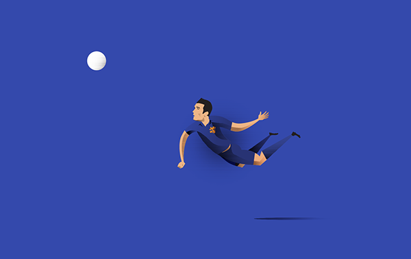 Fluid football的创意足球插画设计