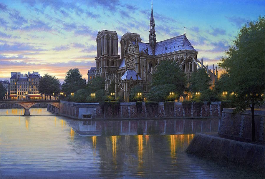 Alexey Butyrsky城市夜景绘画作品